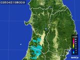 2016年03月04日の秋田県の雨雲レーダー