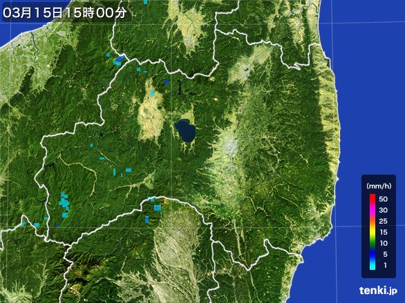 福島県の雨雲レーダー(2016年03月15日)