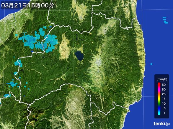 福島県の雨雲レーダー(2016年03月21日)