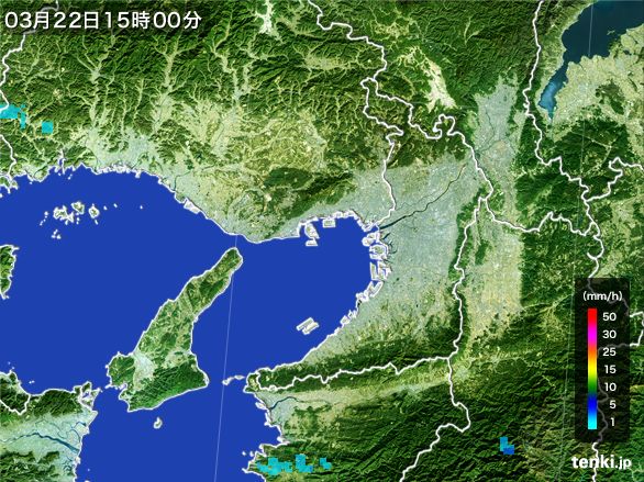 大阪府の雨雲レーダー(2016年03月22日)