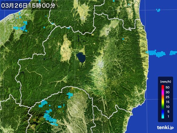 福島県の雨雲レーダー(2016年03月26日)