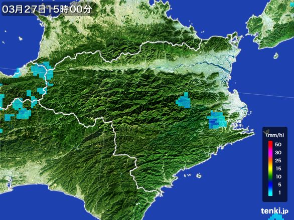 徳島県の雨雲レーダー(2016年03月27日)