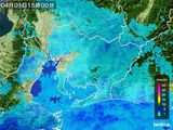 2016年04月01日の愛知県の雨雲レーダー