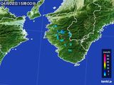 2016年04月02日の和歌山県の雨雲レーダー