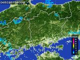 2016年04月03日の岡山県の雨雲レーダー