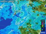 2016年04月03日の熊本県の雨雲レーダー