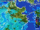 2016年04月03日の大分県の雨雲レーダー
