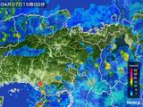 2016年04月07日の京都府の雨雲レーダー