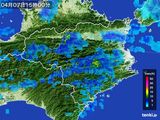 2016年04月07日の徳島県の雨雲レーダー