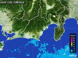 2016年04月10日の静岡県の雨雲レーダー