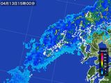 2016年04月13日の長崎県(五島列島)の雨雲レーダー