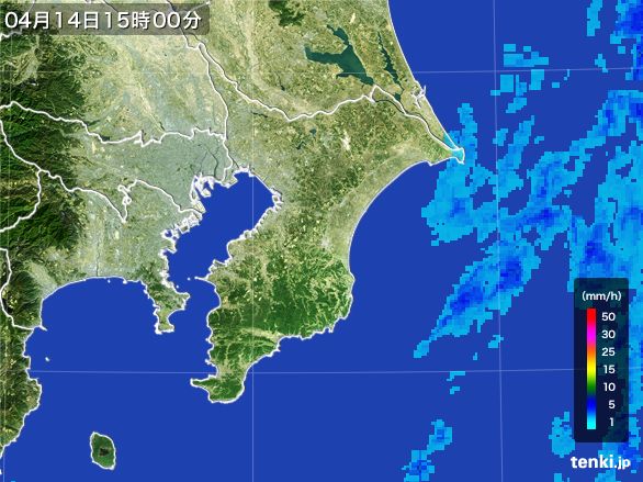 千葉県の雨雲レーダー(2016年04月14日)