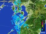 2016年04月16日の熊本県の雨雲レーダー