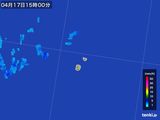 2016年04月17日の沖縄県(南大東島)の雨雲レーダー