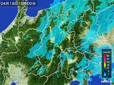 2016年04月18日の長野県の雨雲レーダー