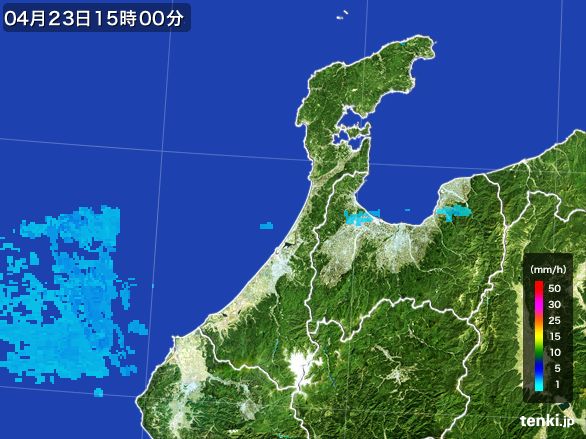 石川県の雨雲レーダー(2016年04月23日)