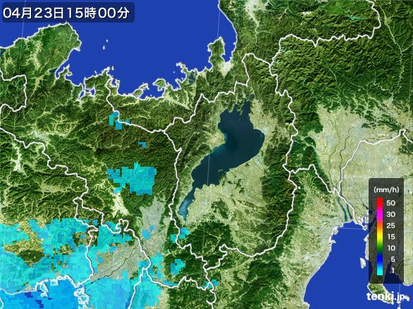 滋賀県の雨雲レーダー(2016年04月23日)