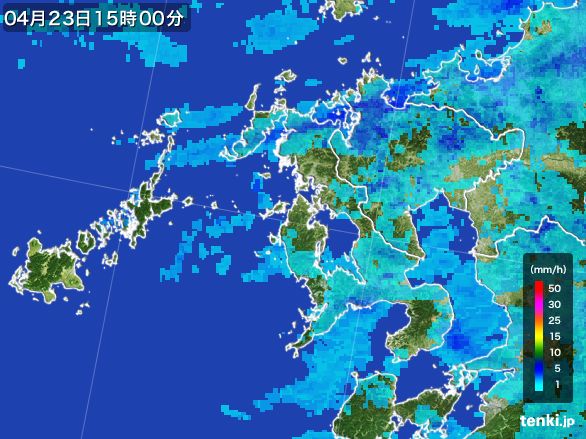 長崎県の雨雲レーダー(2016年04月23日)