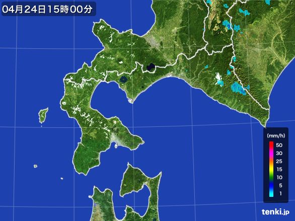 道南の雨雲レーダー(2016年04月24日)