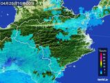 2016年04月25日の徳島県の雨雲レーダー