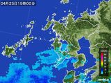 2016年04月25日の長崎県の雨雲レーダー