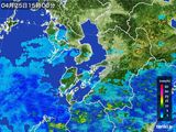 2016年04月25日の熊本県の雨雲レーダー