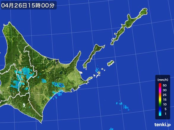 道東の雨雲レーダー(2016年04月26日)