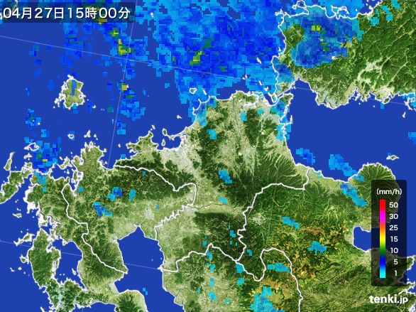 福岡県の雨雲レーダー(2016年04月27日)