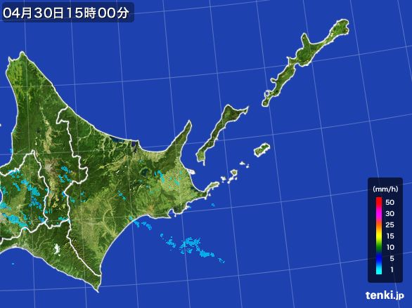 道東の雨雲レーダー(2016年04月30日)