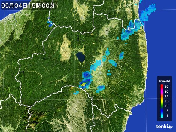福島県の雨雲レーダー(2016年05月04日)