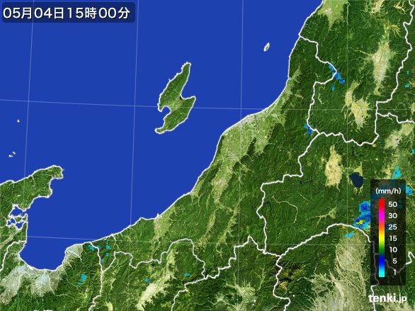 新潟県の雨雲レーダー(2016年05月04日)