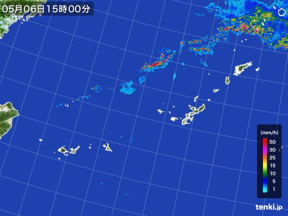 沖縄地方の雨雲レーダー(2016年05月06日)