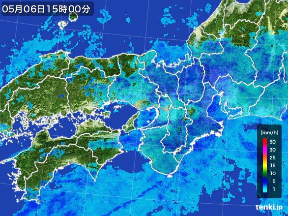 近畿地方の雨雲レーダー(2016年05月06日)