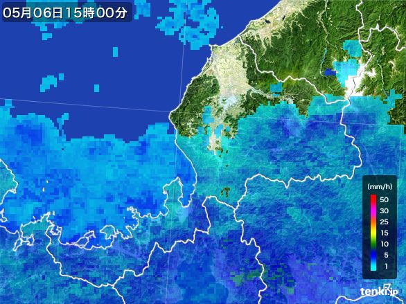 福井県の雨雲レーダー(2016年05月06日)