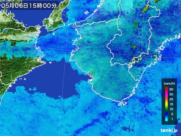 和歌山県の雨雲レーダー(2016年05月06日)