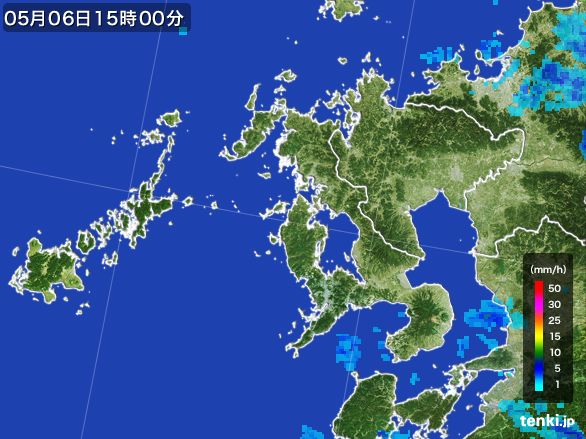 長崎県の雨雲レーダー(2016年05月06日)