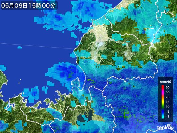 福井県の雨雲レーダー(2016年05月09日)