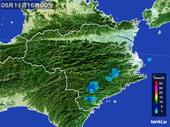 徳島県の雨雲レーダー(2016年05月11日)