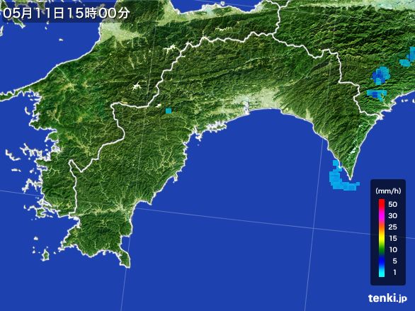 高知県の雨雲レーダー(2016年05月11日)