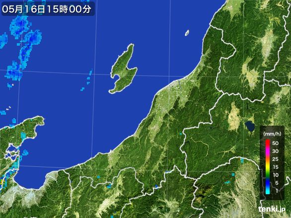 新潟県の雨雲レーダー(2016年05月16日)