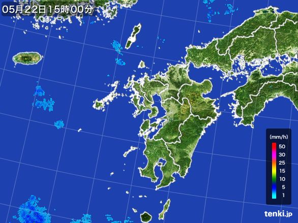 九州地方の雨雲レーダー(2016年05月22日)