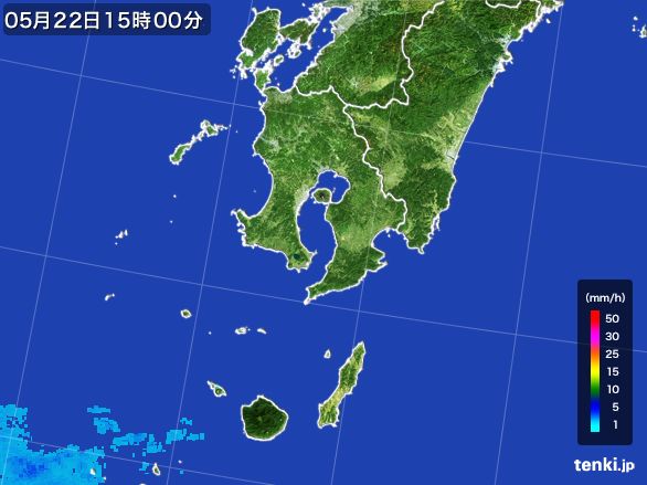 鹿児島県の雨雲レーダー(2016年05月22日)