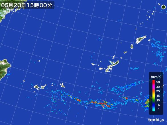 沖縄地方の雨雲レーダー(2016年05月23日)