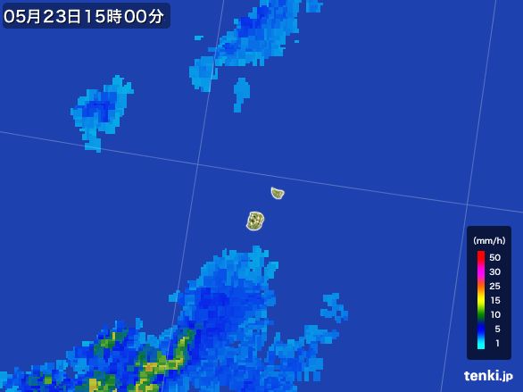 南大東島(沖縄県)の雨雲レーダー(2016年05月23日)