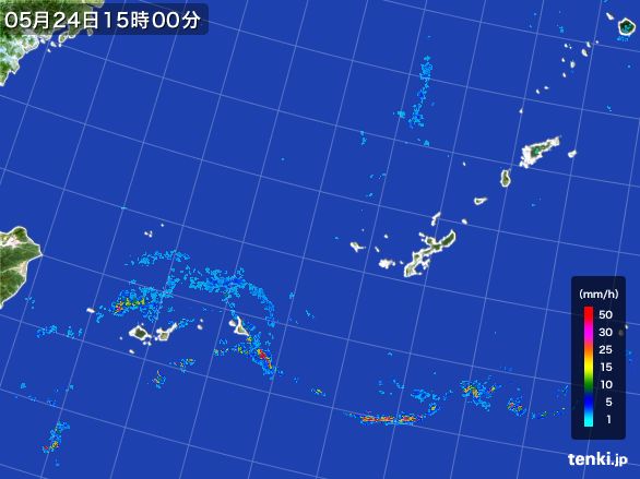 沖縄地方の雨雲レーダー(2016年05月24日)