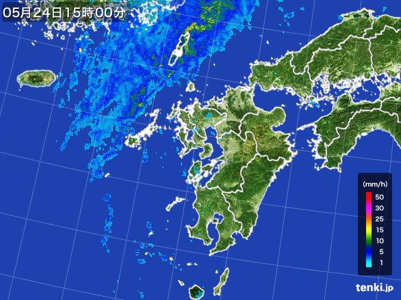 九州地方の雨雲レーダー(2016年05月24日)