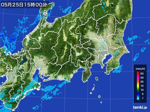 関東・甲信地方の雨雲レーダー(2016年05月25日)