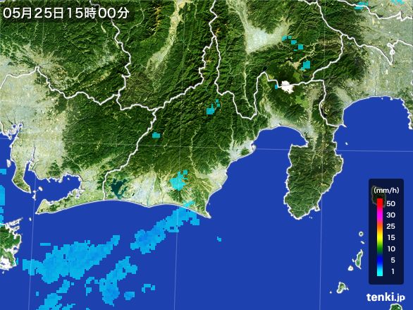 静岡県の雨雲レーダー(2016年05月25日)