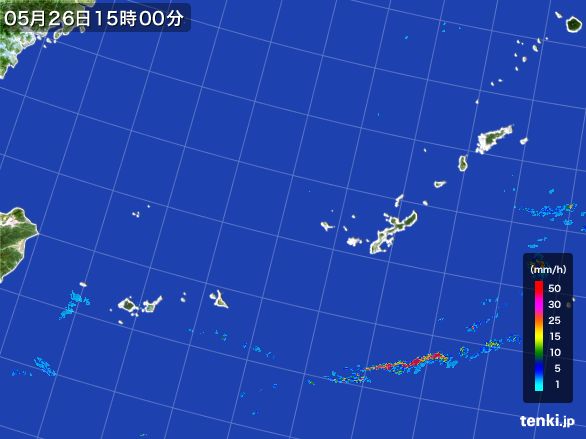 沖縄地方の雨雲レーダー(2016年05月26日)
