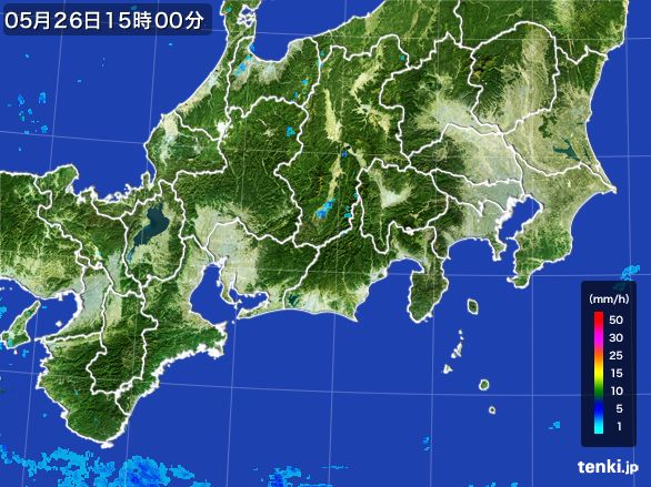 東海地方の雨雲レーダー(2016年05月26日)
